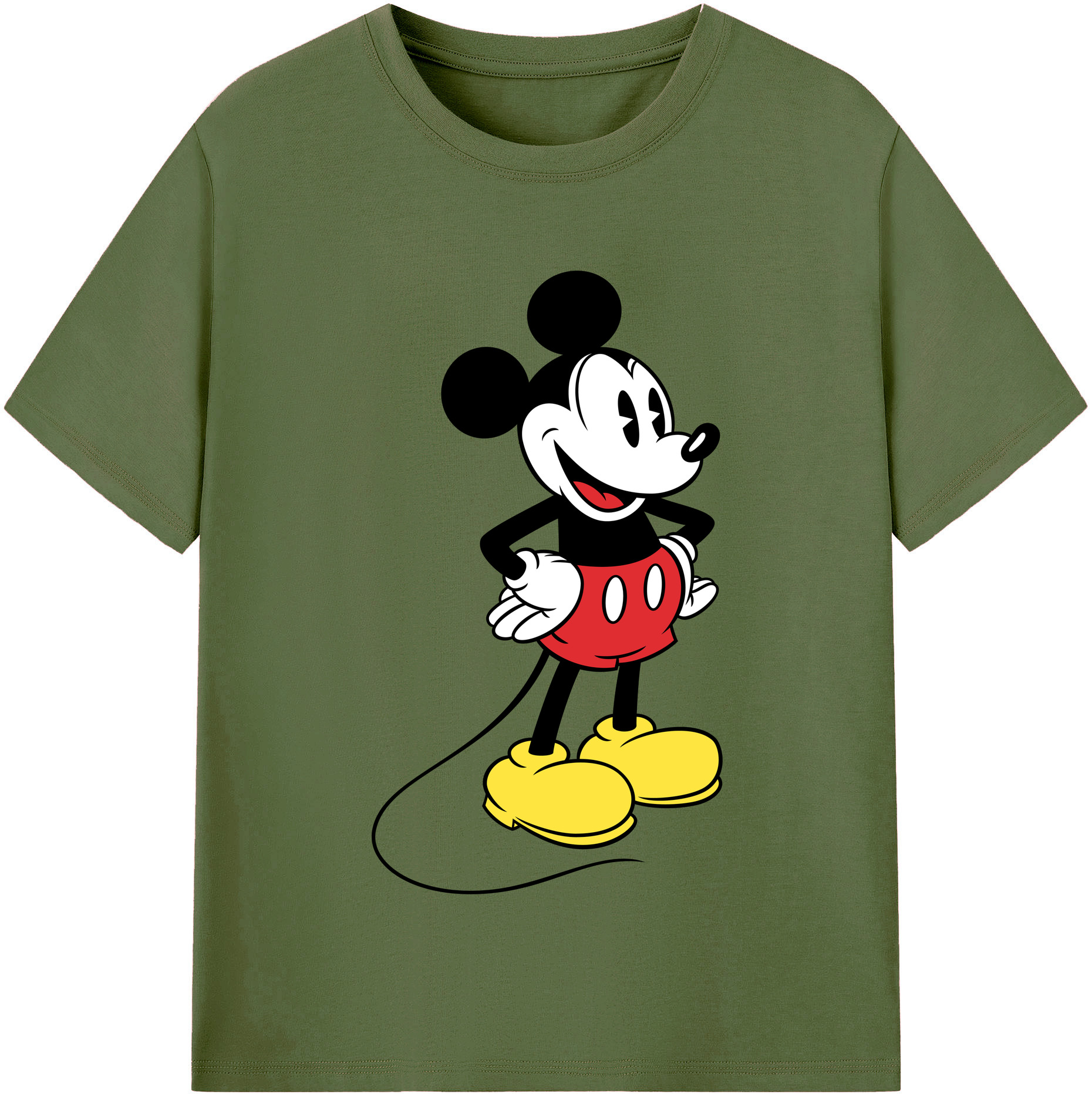 （画像用） ミッキーマウス Mickey Mouse 綿100％半袖Tシャツ（フロントプリント）